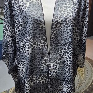 Leopard Print Sheer Kimono